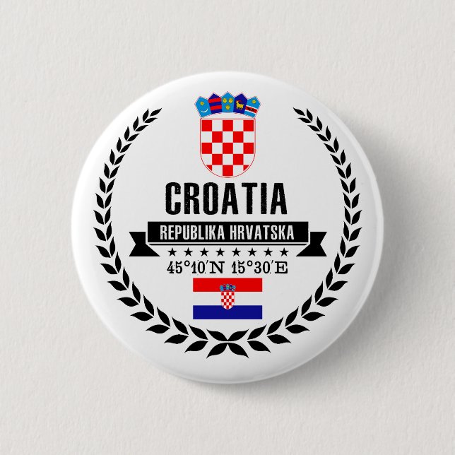 Croatia 2 Inch Round Button (Front)