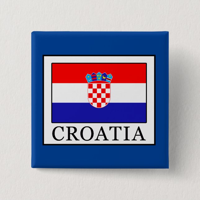 Croatia 2 Inch Square Button (Front)