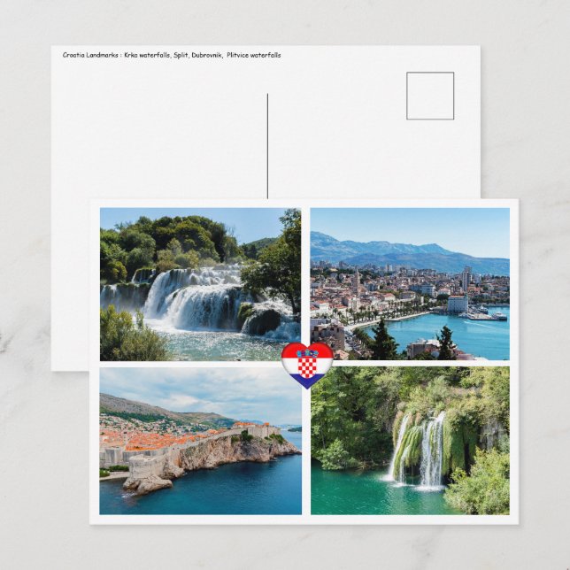 Croatia Beautiful Scenic Landmarks - Europe Postcard (Front/Back)