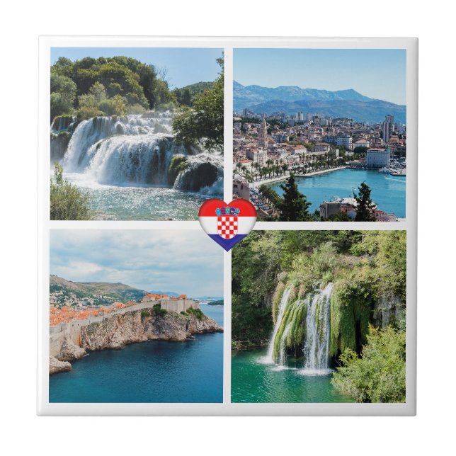 Croatia Beautiful Scenic Landmarks - Europe Tile (Front)