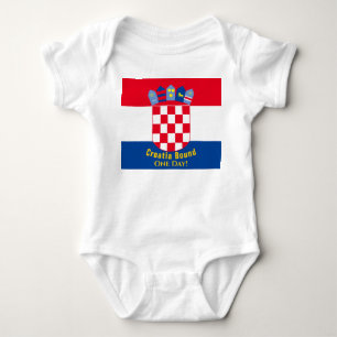 Croatia Bound Flag Design Baby Bodysuit