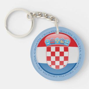 Croatia Bubble Flag Keychain