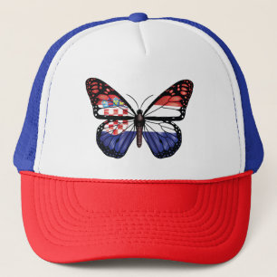 Croatia butterfly monarch flag trucker hat