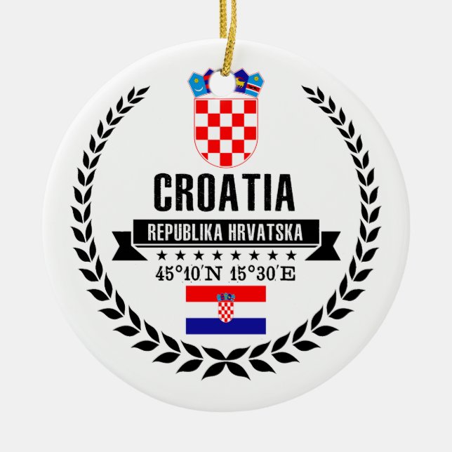 Croatia Ceramic Ornament (Front)