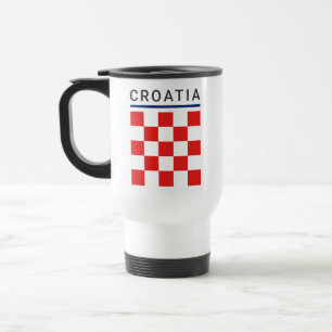 Croatia Checkerboard Travel Mug