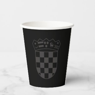 Croatia, Coat of Arms, Black, Dark, Grb Hrvatske Paper Cups