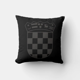 Croatia, Coat of Arms, Black, Dark, Grb Hrvatske Throw Pillow