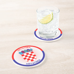 Croatia Coat of Arms Circle Shape Coaster