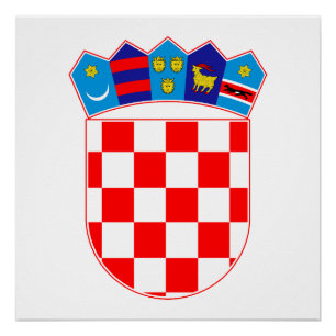 Croatia country coat arms symbol emblem flag poster