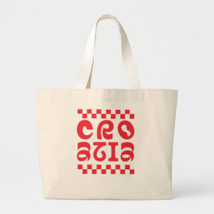 Croatia country logo design large tote bag