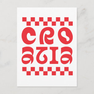 Croatia country logo design postcard