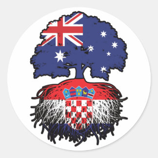Croatia Croatian Australian Australia Tree Roots Classic Round Sticker