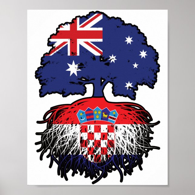 Croatia Croatian Australian Australia Tree Roots Poster (Front)