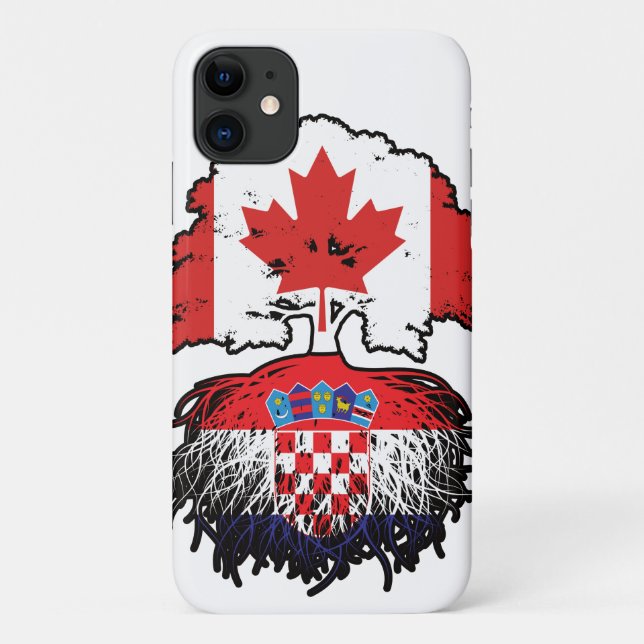 Croatia Croatian Canadian Canada Tree Roots Flag Case-Mate iPhone Case (Back)
