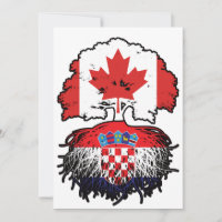 Croatia Croatian Canadian Canada Tree Roots Flag