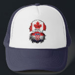 Croatia Croatian Canadian Canada Tree Roots Flag Trucker Hat<br><div class="desc">Show your pride in your Croatian heritage and Canadian identity. Your nationality is binational or one of your parents is from Croatia or Canada? Show your roots.</div>