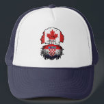 Croatia Croatian Canadian Canada Tree Roots Flag Trucker Hat<br><div class="desc">Show your pride in your Croatian heritage and Canadian identity. Your nationality is binational or one of your parents is from Croatia or Canada? Show your roots.</div>