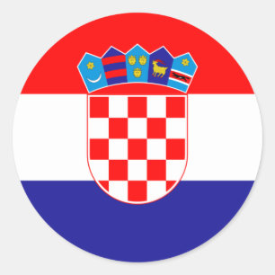 Croatia/Croatian/Croat Flag Classic Round Sticker