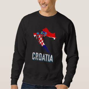 Croatia Croatian Croat Flag Map Zagreb Dubrovnik S Sweatshirt