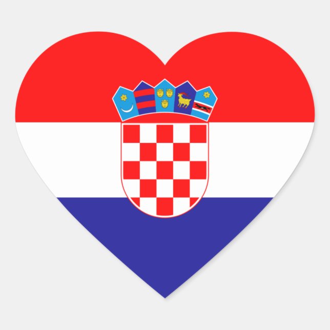 Croatia/Croatian/Croat Heart Flag Heart Sticker (Front)