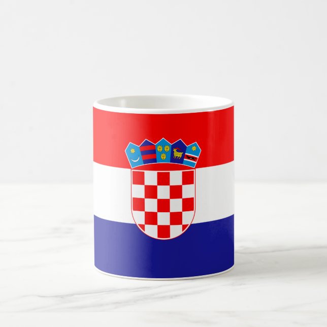 Croatia (Croatian) Flag Coffee Mug (Center)