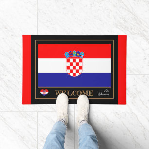 Croatia & Croatian Flag house mat /sports Welcome