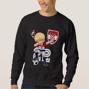 Croatia Dabbing Soccer Boy Croatian Flag Football Sweatshirt