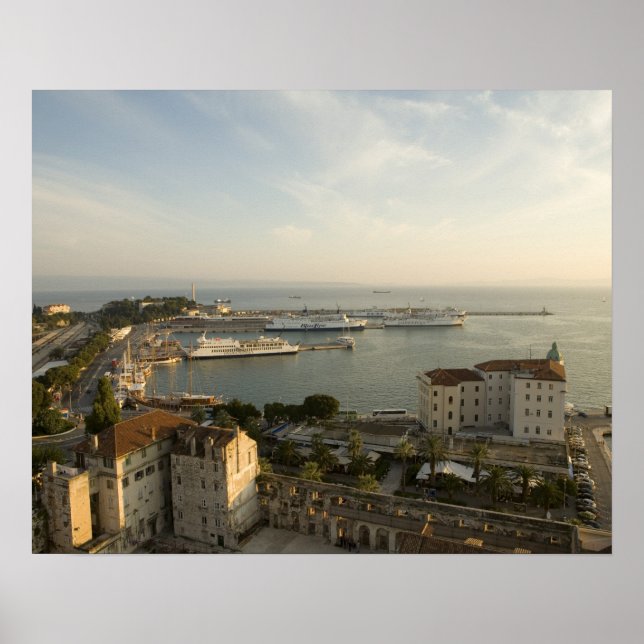 Croatia, Dalmatia, Split. View of Riva Poster (Front)