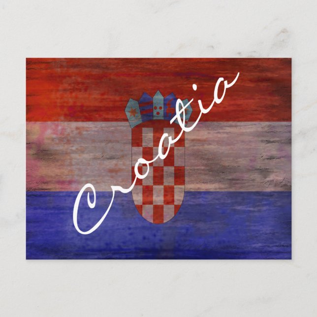 Croatia distressed flag postcard (Front)