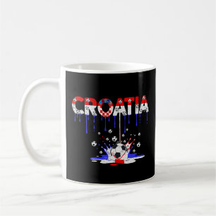 Croatia Dripping Flag Football Coffee Mug