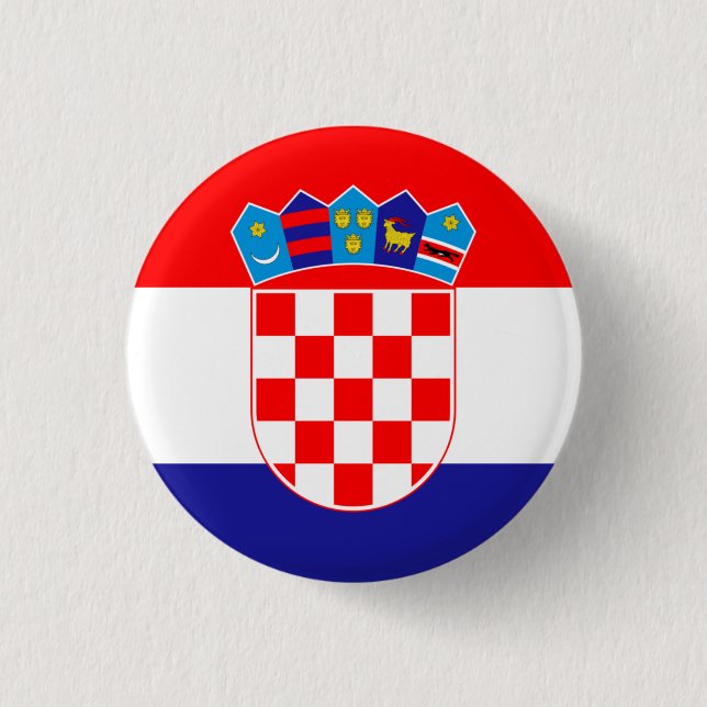 Croatia Flag 1 Inch Round Button (Front)