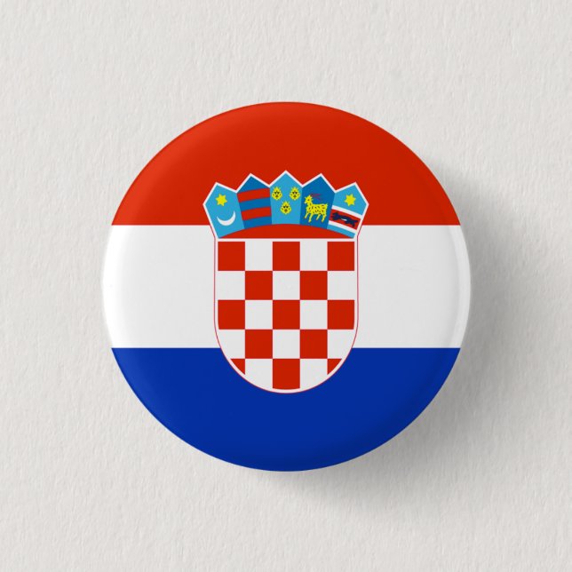 Croatia Flag 1 Inch Round Button (Front)