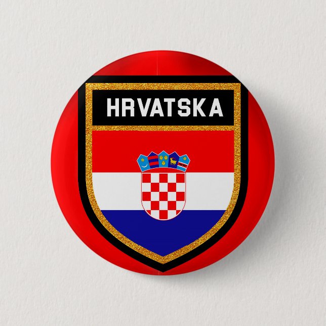 Croatia Flag 2 Inch Round Button (Front)