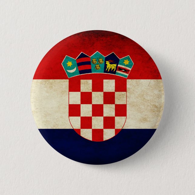 Croatia Flag 2 Inch Round Button (Front)