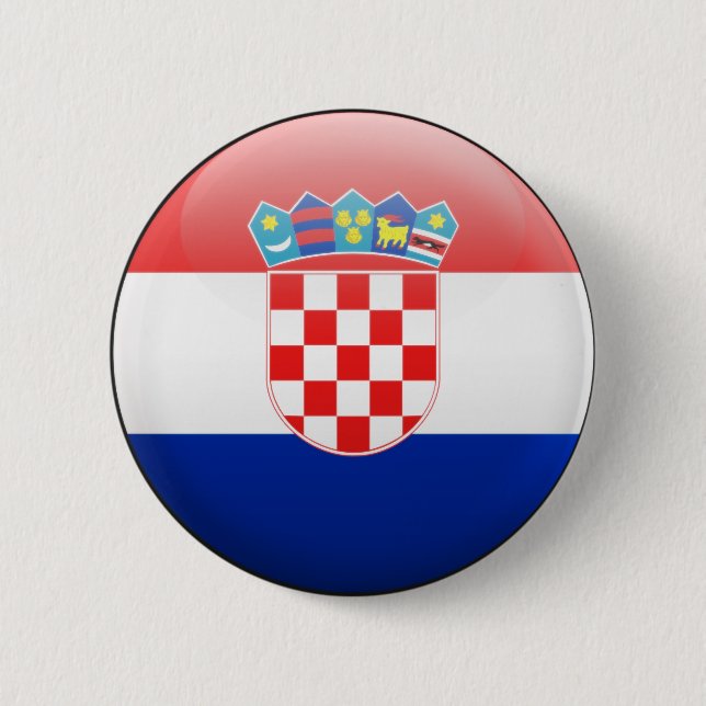 Croatia Flag 2 Inch Round Button (Front)