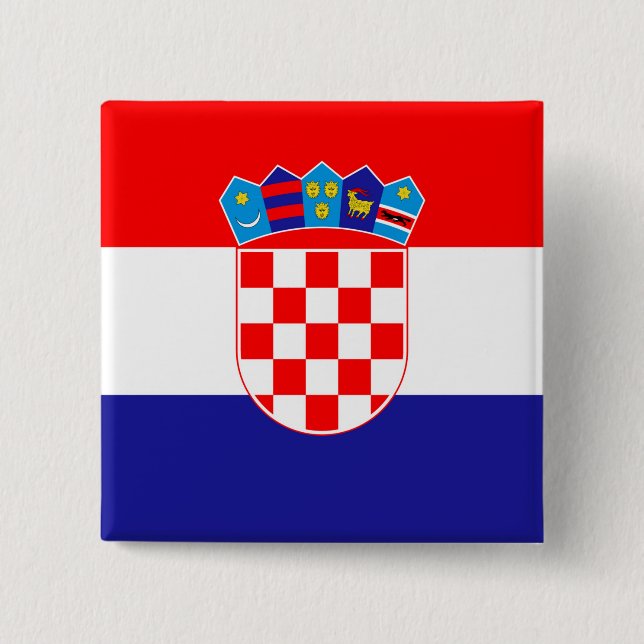 Croatia Flag 2 Inch Square Button (Front)