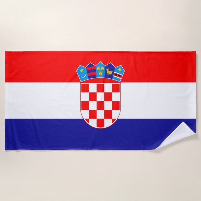 Croatia Flag Beach Towel (Front)