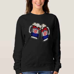 Croatia Flag Beer Mug  Cool Croatian Beer Sweatshirt