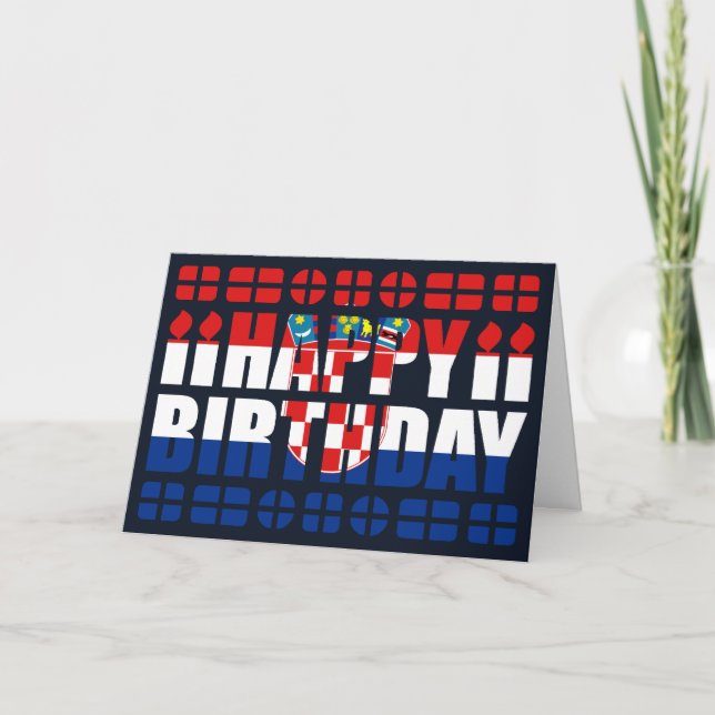 Croatia Flag Birthday Card (Front)