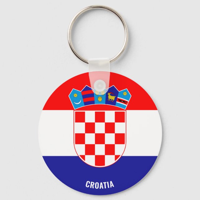 Croatia Flag Charming Patriotic Keychain (Front)