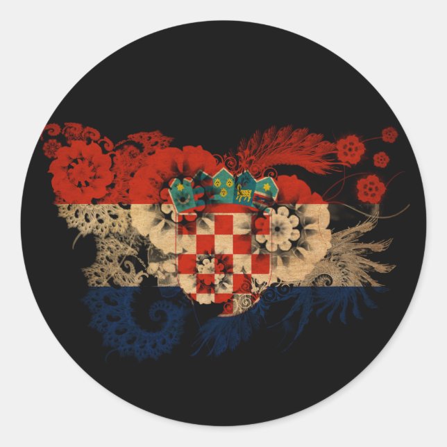 Croatia Flag Classic Round Sticker (Front)