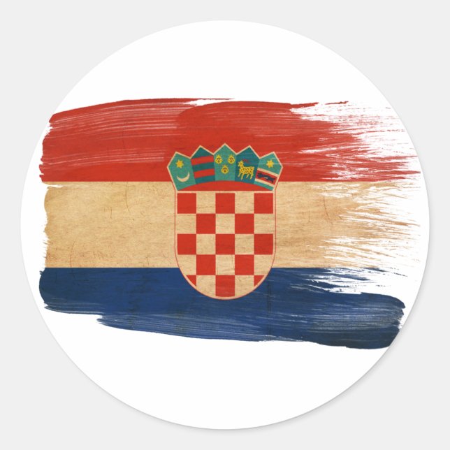 Croatia Flag Classic Round Sticker (Front)