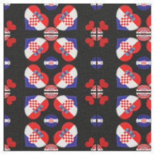 Croatia Flag & Croatia Heart fashion Fabric