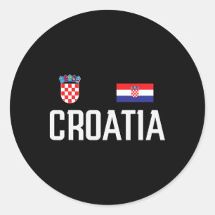 Croatia Flag Croatian Footll Soccer Fan Men Women Classic Round Sticker