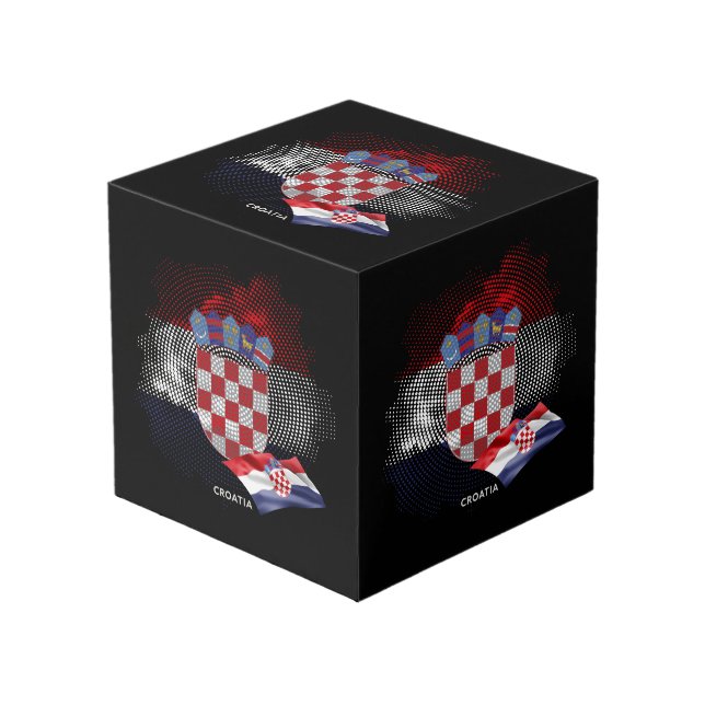 Croatia flag cube (Front Angled)