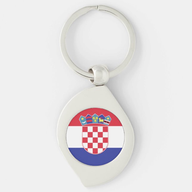 Croatia Flag Emblem Keychain (Front)
