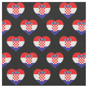 Croatia Flag Fabric & Heart / trendy fashion