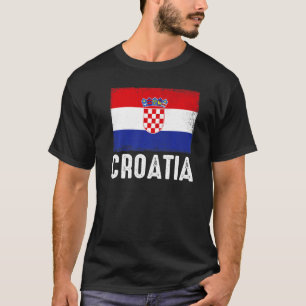 Croatia Flag Football Vintage Fan Soccer Team Prid T-Shirt