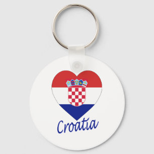 Croatia Flag Heart Keychain