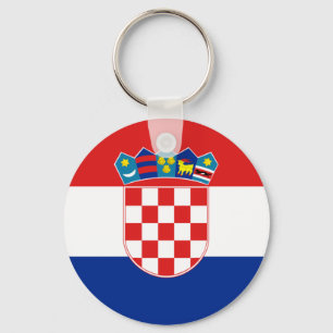 Croatia Flag HR Hrvatska Keychain
